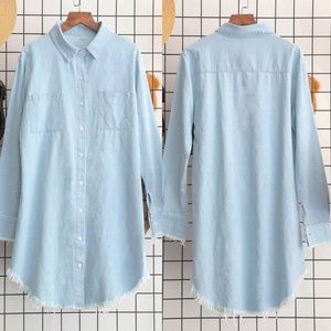 Frayed Hem Button Up Dress